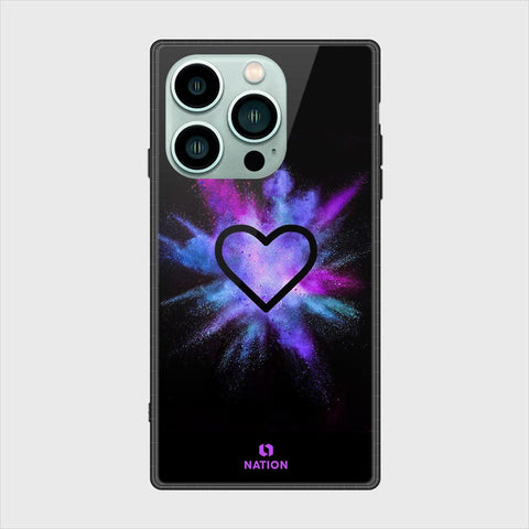 iPhone 14 Pro Cover- Onation Heart Series - HQ Ultra Shine Premium Infinity Glass Soft Silicon Borders Case