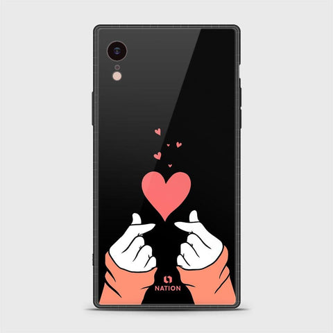 iPhone XR Cover - Onation Heart Series - HQ Ultra Shine Premium Infinity Glass Soft Silicon Borders Case