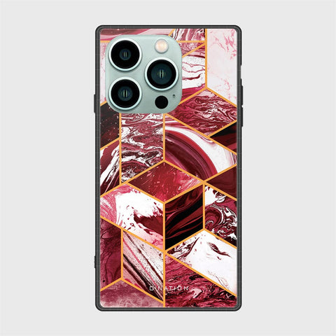 iPhone 14 Pro Cover - O'Nation Shades of Marble Series - HQ Ultra Shine Premium Infinity Glass Soft Silicon Borders Case