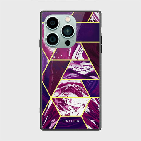 iPhone 14 Pro Cover - O'Nation Shades of Marble Series - HQ Ultra Shine Premium Infinity Glass Soft Silicon Borders Case