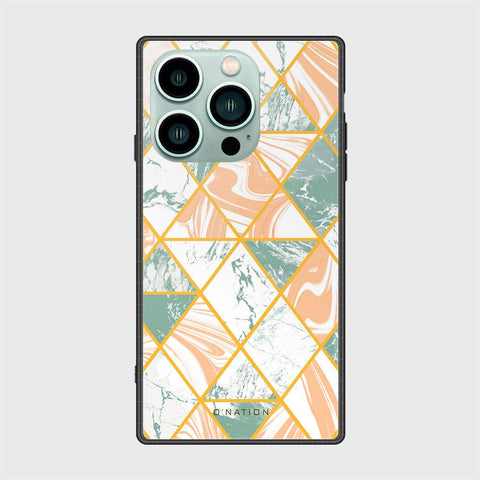 iPhone 14 Pro Cover - O'Nation Shades of Marble Series - HQ Ultra Shine Premium Infinity Glass Soft Silicon Borders Case