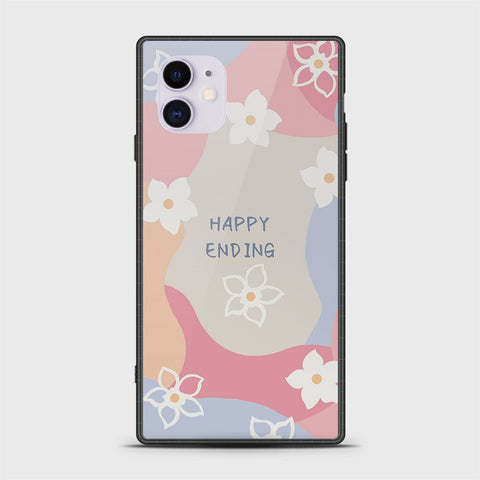 iPhone 11 Cover - Happy Series - HQ Ultra Shine Premium Infinity Glass Soft Silicon Borders Case