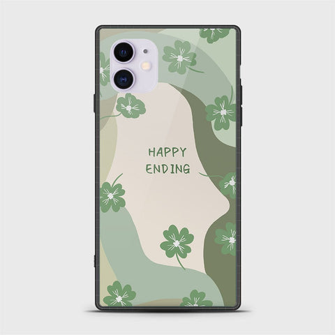 iPhone 11 Cover - Happy Series - HQ Ultra Shine Premium Infinity Glass Soft Silicon Borders Case