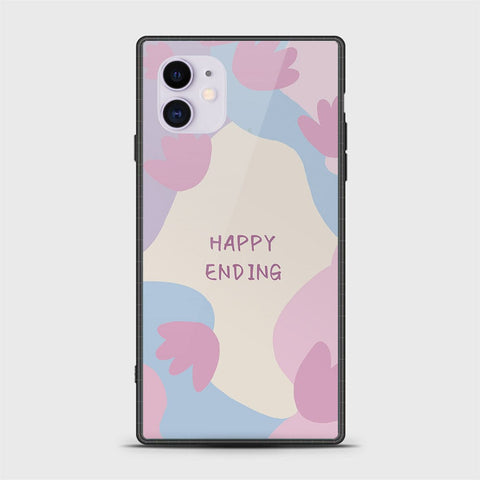 iPhone 11 Cover - Happy Series - HQ Ultra Shine Premium Infinity Glass Soft Silicon Borders Case