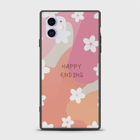 iPhone 11 Cover - Happy Series - HQ Ultra Shine Premium Infinity Glass Soft Silicon Borders Case