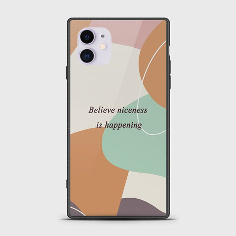 iPhone 11 Cover - Happy Series - HQ Ultra Shine Premium Infinity Glass Soft Silicon Borders Case