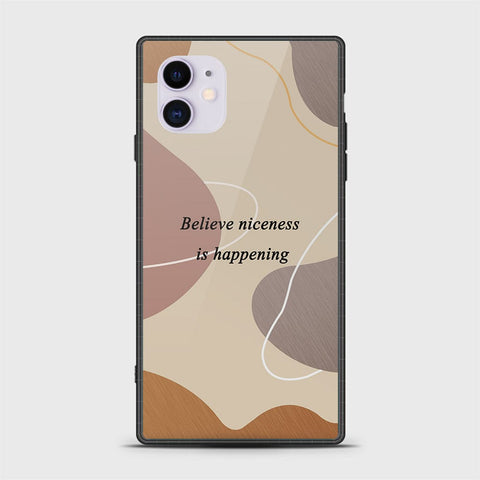 iPhone 11 Cover - Happy Series - HQ Ultra Shine Premium Infinity Glass Soft Silicon Borders Case
