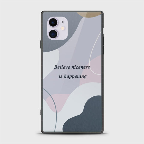 iPhone 11 Cover - Happy Series - HQ Ultra Shine Premium Infinity Glass Soft Silicon Borders Case
