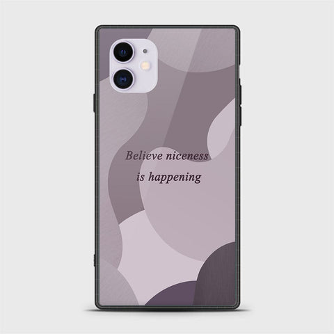 iPhone 11 Cover - Happy Series - HQ Ultra Shine Premium Infinity Glass Soft Silicon Borders Case