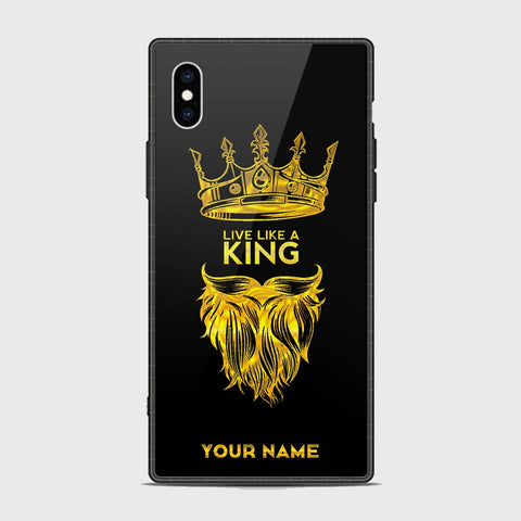 iPhone XS Max Cover - Gold Series - HQ Ultra Shine Premium Infinity Glass Soft Silicon Borders Case