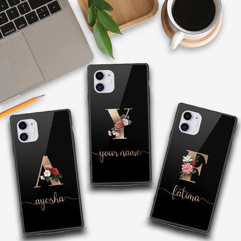 iPhone 11 Cover -Personalized Alphabet Series - HQ Ultra Shine Premium Infinity Glass Soft Silicon Borders Case