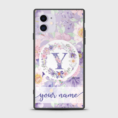 iPhone 11 Cover -Personalized Alphabet Series - HQ Ultra Shine Premium Infinity Glass Soft Silicon Borders Case