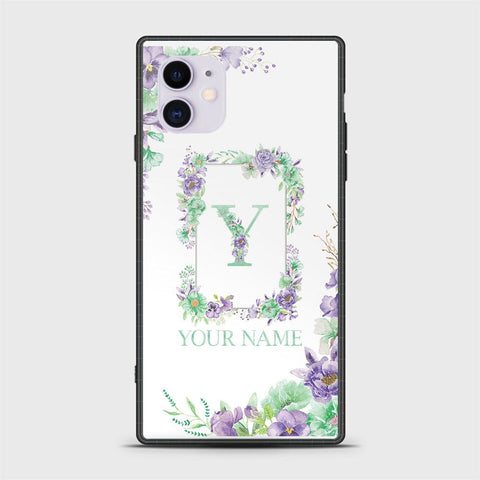 iPhone 11 Cover -Personalized Alphabet Series - HQ Ultra Shine Premium Infinity Glass Soft Silicon Borders Case