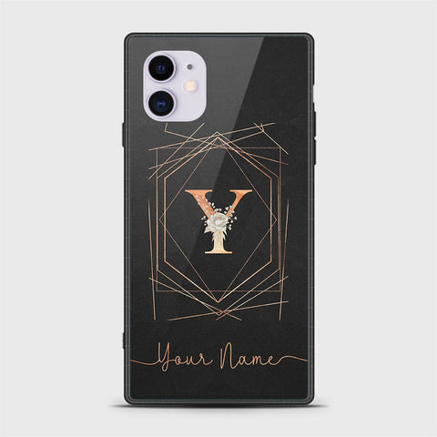 iPhone 11 Cover -Personalized Alphabet Series - HQ Ultra Shine Premium Infinity Glass Soft Silicon Borders Case