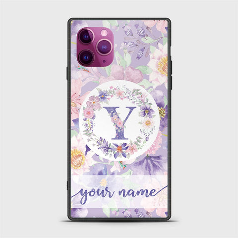 iPhone 11 Pro Cover -Personalized Alphabet Series - HQ Ultra Shine Premium Infinity Glass Soft Silicon Borders Case