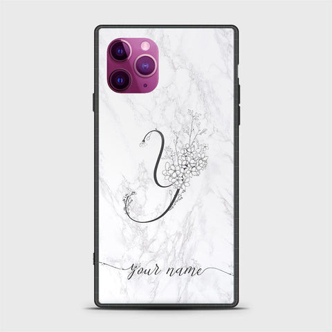 iPhone 11 Pro Cover -Personalized Alphabet Series - HQ Ultra Shine Premium Infinity Glass Soft Silicon Borders Case