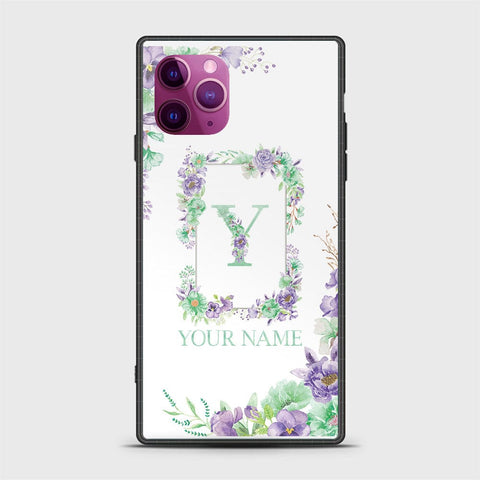 iPhone 11 Pro Cover -Personalized Alphabet Series - HQ Ultra Shine Premium Infinity Glass Soft Silicon Borders Case