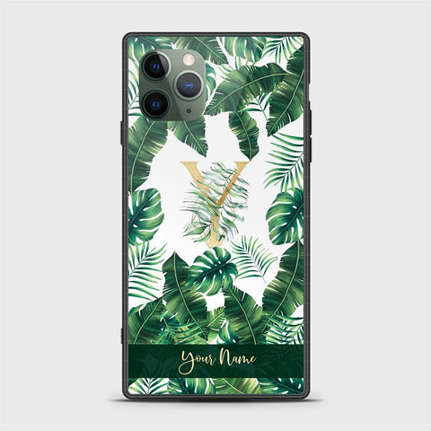 iPhone 11 Pro Max Cover -Personalized Alphabet Series - HQ Ultra Shine Premium Infinity Glass Soft Silicon Borders Case