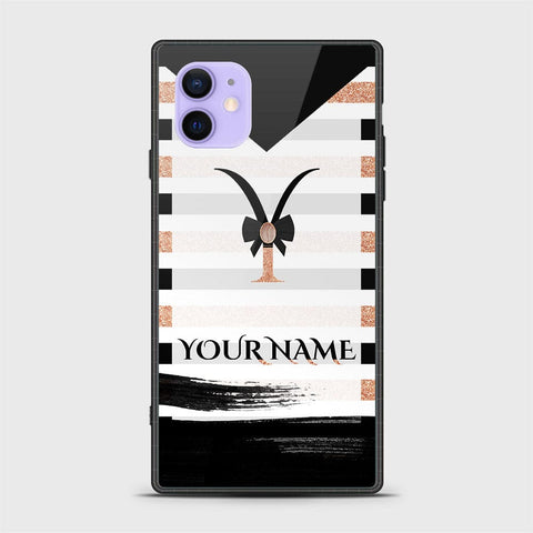 iPhone 12 Cover -Personalized Alphabet Series - HQ Ultra Shine Premium Infinity Glass Soft Silicon Borders Case