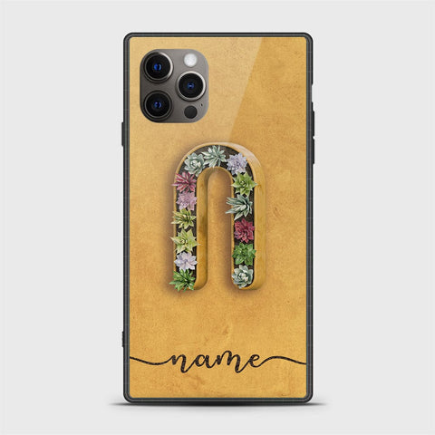 iPhone 12 Pro Cover -Personalized Alphabet Series - HQ Ultra Shine Premium Infinity Glass Soft Silicon Borders Case