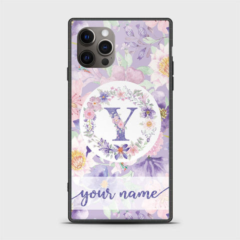 iPhone 12 Pro Cover -Personalized Alphabet Series - HQ Ultra Shine Premium Infinity Glass Soft Silicon Borders Case