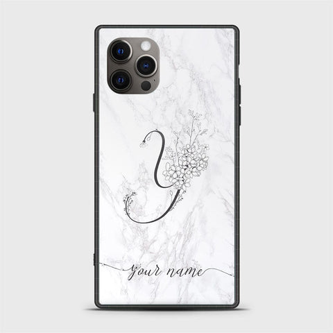iPhone 12 Pro Cover -Personalized Alphabet Series - HQ Ultra Shine Premium Infinity Glass Soft Silicon Borders Case