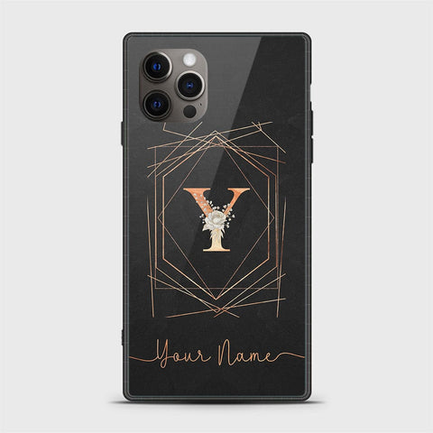 iPhone 12 Pro Cover -Personalized Alphabet Series - HQ Ultra Shine Premium Infinity Glass Soft Silicon Borders Case