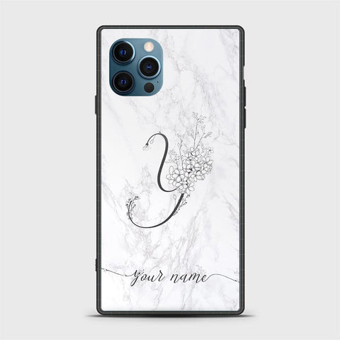 iPhone 12 Pro Max Cover -Personalized Alphabet Series - HQ Ultra Shine Premium Infinity Glass Soft Silicon Borders Case
