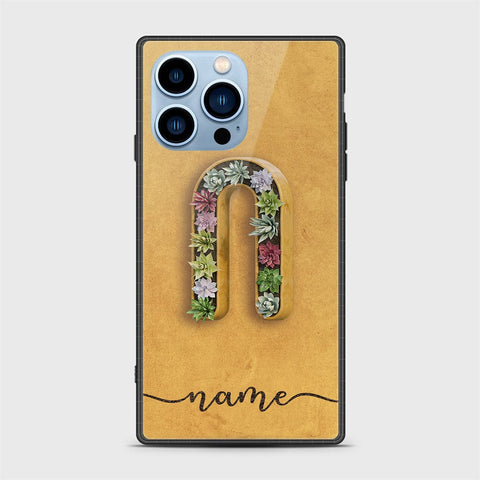 iPhone 13 Pro Cover -Personalized Alphabet Series - HQ Ultra Shine Premium Infinity Glass Soft Silicon Borders Case