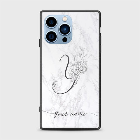 iPhone 13 Pro Cover -Personalized Alphabet Series - HQ Ultra Shine Premium Infinity Glass Soft Silicon Borders Case