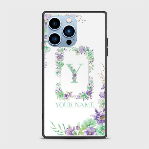 iPhone 13 Pro Cover -Personalized Alphabet Series - HQ Ultra Shine Premium Infinity Glass Soft Silicon Borders Case