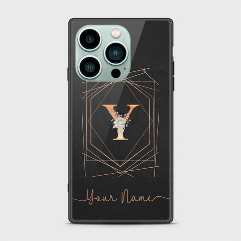 iPhone 14 Pro Cover -Personalized Alphabet Series - HQ Ultra Shine Premium Infinity Glass Soft Silicon Borders Case