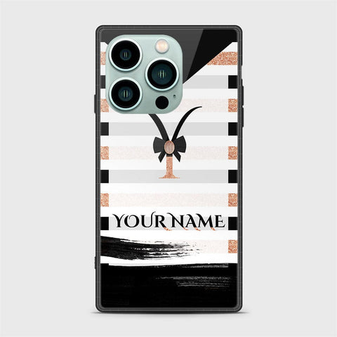 iPhone 14 Pro Cover -Personalized Alphabet Series - HQ Ultra Shine Premium Infinity Glass Soft Silicon Borders Case