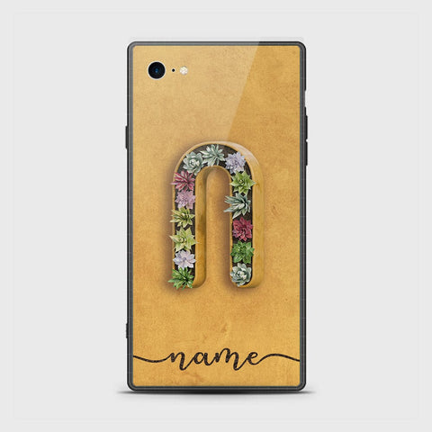 iPhone 8 / 7 Cover -Personalized Alphabet Series - HQ Ultra Shine Premium Infinity Glass Soft Silicon Borders Case