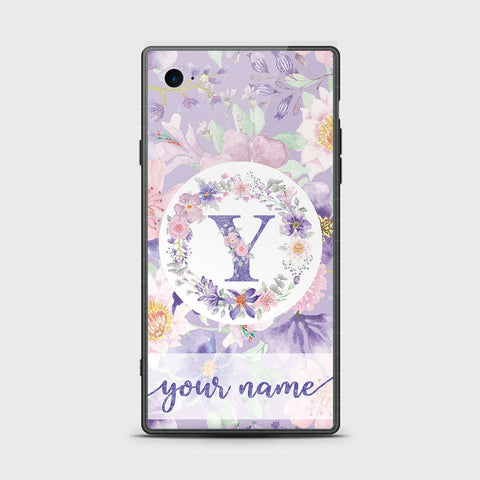 iPhone 8 / 7 Cover -Personalized Alphabet Series - HQ Ultra Shine Premium Infinity Glass Soft Silicon Borders Case