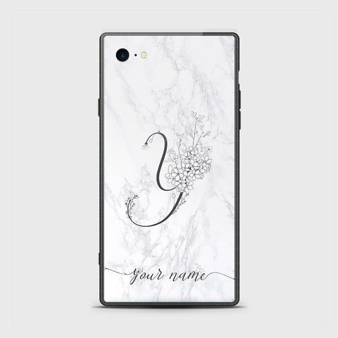 iPhone 8 / 7 Cover -Personalized Alphabet Series - HQ Ultra Shine Premium Infinity Glass Soft Silicon Borders Case