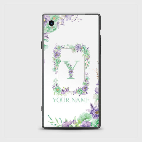 iPhone 8 / 7 Cover -Personalized Alphabet Series - HQ Ultra Shine Premium Infinity Glass Soft Silicon Borders Case