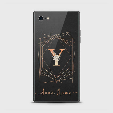 iPhone 8 / 7 Cover -Personalized Alphabet Series - HQ Ultra Shine Premium Infinity Glass Soft Silicon Borders Case