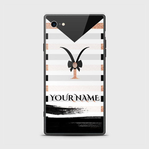 iPhone 8 / 7 Cover -Personalized Alphabet Series - HQ Ultra Shine Premium Infinity Glass Soft Silicon Borders Case