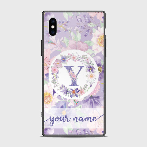 iPhone XS / X Cover -Personalized Alphabet Series - HQ Ultra Shine Premium Infinity Glass Soft Silicon Borders Case