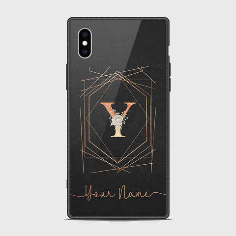 iPhone XS / X Cover -Personalized Alphabet Series - HQ Ultra Shine Premium Infinity Glass Soft Silicon Borders Case