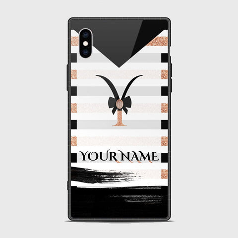 iPhone XS / X Cover -Personalized Alphabet Series - HQ Ultra Shine Premium Infinity Glass Soft Silicon Borders Case