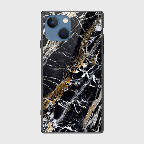 iPhone 13 Cover- Black Marble Series - HQ Ultra Shine Premium Infinity Glass Soft Silicon Borders Case