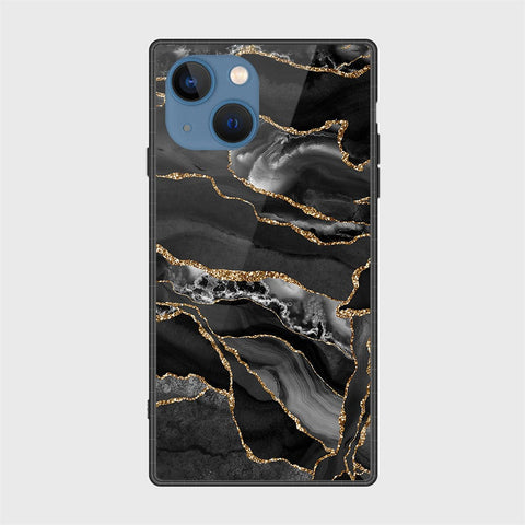 iPhone 13 Cover- Black Marble Series - HQ Ultra Shine Premium Infinity Glass Soft Silicon Borders Case