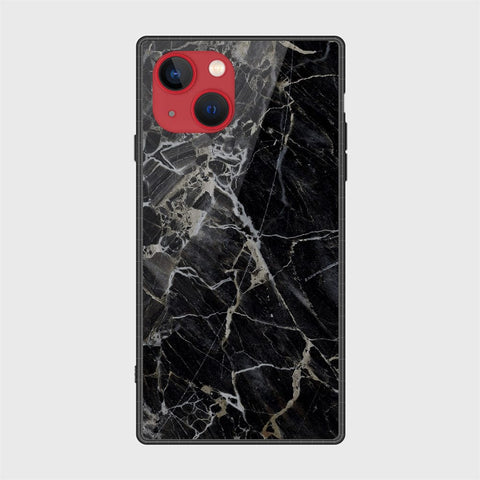 iPhone 13 Mini Cover- Black Marble Series - HQ Ultra Shine Premium Infinity Glass Soft Silicon Borders Case