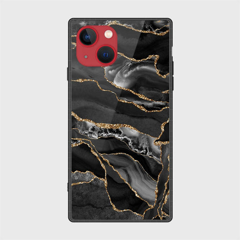 iPhone 13 Mini Cover- Black Marble Series - HQ Ultra Shine Premium Infinity Glass Soft Silicon Borders Case