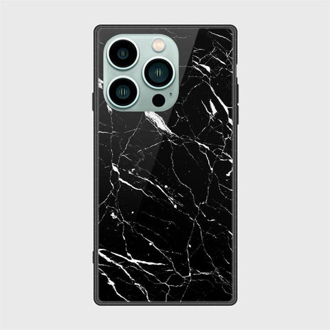 iPhone 14 Pro Cover- Black Marble Series - HQ Ultra Shine Premium Infinity Glass Soft Silicon Borders Case