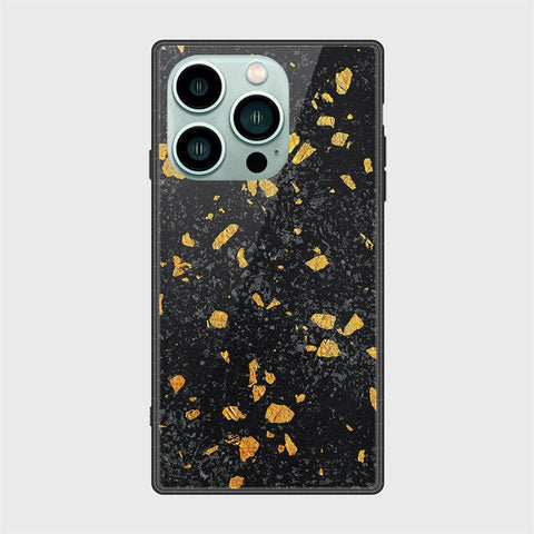 iPhone 14 Pro Cover- Black Marble Series - HQ Ultra Shine Premium Infinity Glass Soft Silicon Borders Case