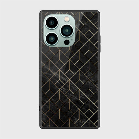 iPhone 14 Pro Cover- Black Marble Series - HQ Ultra Shine Premium Infinity Glass Soft Silicon Borders Case