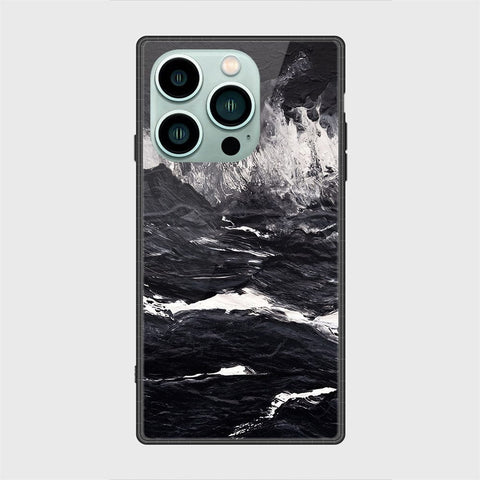 iPhone 14 Pro Cover- Black Marble Series - HQ Ultra Shine Premium Infinity Glass Soft Silicon Borders Case